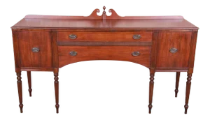 Early Baker Furniture Mahogany Hepplewhite Sideboard Buffet, Newly Refinished