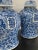 Chinoiserie Pair of 19th Century Blue and White Lidded Temple Jars/Urns For Sale - Image 3 of 13