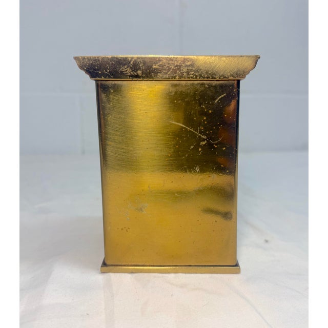 Rare Antique Sparekassen Denmark Brass Savings Building Still Coin Bank W/ Key For Sale - Image 11 of 12