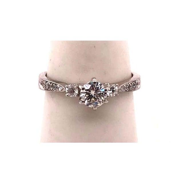 2010s 18 Karat White Gold Engagement Ring 1.00 Total Diamond Weight For Sale - Image 5 of 12