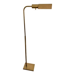 Visual Comfort Studio Adjustable Brass Floor Lamp For Sale