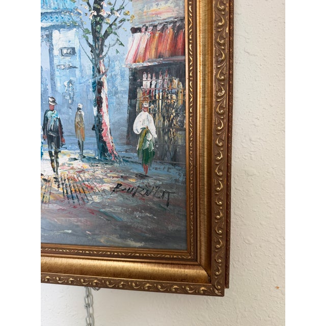 Late 20th Century Listed Artist C.Burnett(IX-XX) Oil Painting Paris Street Scene, Arc De Triomphe For Sale - Image 10 of 12