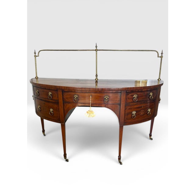 English 18th Century George III Mahogany Demi-Lune Sideboard circa 1790 An elite 18th century period English George III...