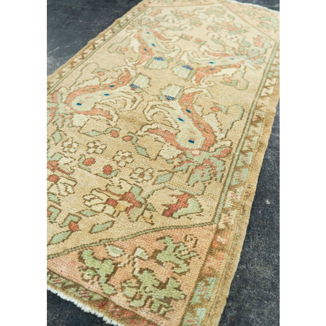 Turkish Mini Rug Oriental Hand Knotted Vintage Rug 1'7" x 3'2" #20753 For Sale - Image 4 of 8
