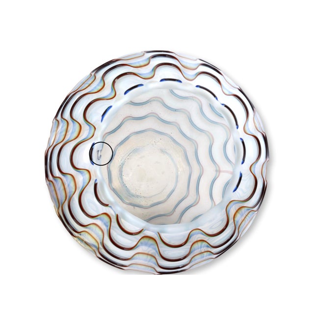 Modern Large Murano Opalescent Fenicio Art Glass Vase For Sale - Image 3 of 7