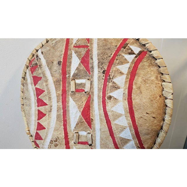 African Maasai Leather Mask Shield, 1950s For Sale - Image 3 of 8