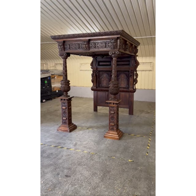 Important Antique c.1600 Charles I Documented English Oak Tester Bed – Museum Quality – Hand Carved – Rare Royal Presentation For Sale - Image 10 of 18