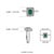 Octagon Cut Geometric Zambian Emerald Ring With Diamond Halo in Silver, Size 8.5 For Sale - Image 9 of 14
