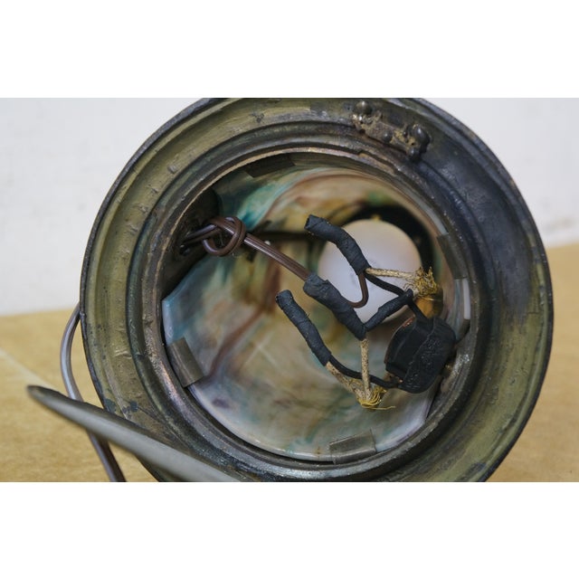 Purple Antique Victorian Aesthetic Arts Nouveau Stained Slag Glass Parlor Lamp 25" For Sale - Image 8 of 17