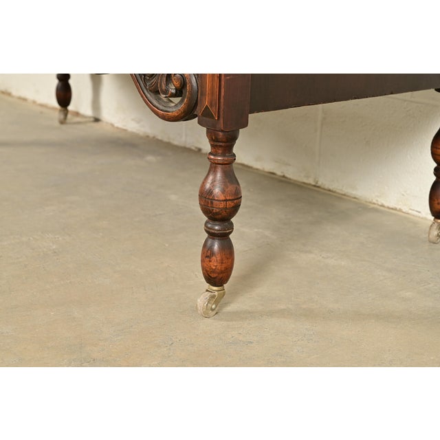 Berkey & Gay Style Antique English Jacobean Carved Walnut Dresser, Circa 1920s For Sale - Image 13 of 17