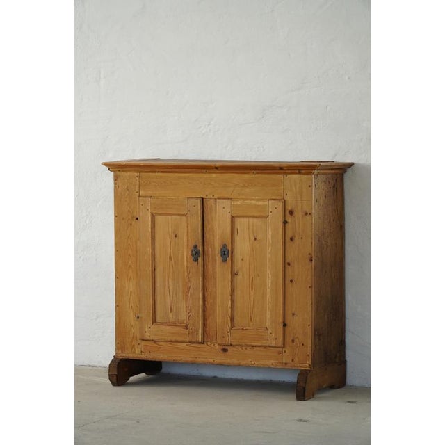Wood Antique Danish Wabi-Sabi Pine Cabinet with Paneled Doors, Late 18th Century For Sale - Image 7 of 18