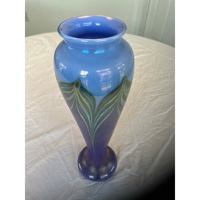 1980s Zellique Studios Signed Tall Vase For Sale - Image 6 of 12