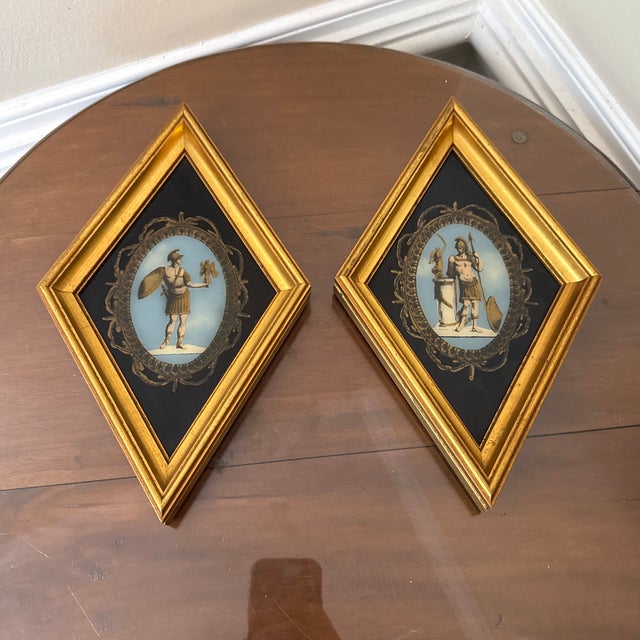 1970s Vintage Italian Roman Warrior Wall Plaque ~ a Pair For Sale - Image 5 of 9