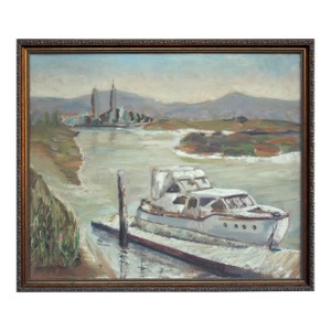 Boat at Moss Landing, Monterey Bay California Seascape