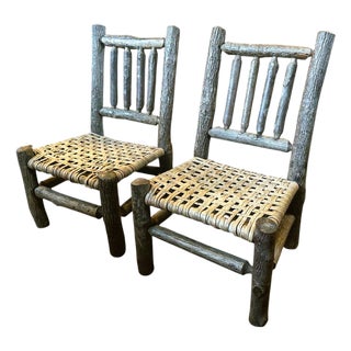 Vintage Old Hickory Attributed Children's Chairs - A Pair For Sale