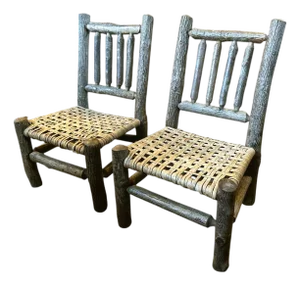 Vintage Old Hickory Attributed Children's Chairs - A Pair