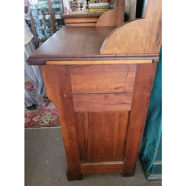 Victorian Late 19th Century Victorian Eastlake Handcrafted Pine Wood Hutch For Sale - Image 3 of 11