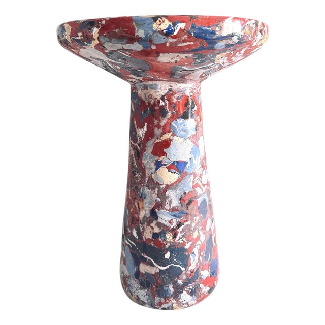 Modern Scagliola Side Table, Antica Breccia Di Aleppo Stone Design For Sale