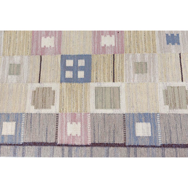 Textile Doris Leslie Blau Vintage Swedish Flat Woven Rug For Sale - Image 7 of 7