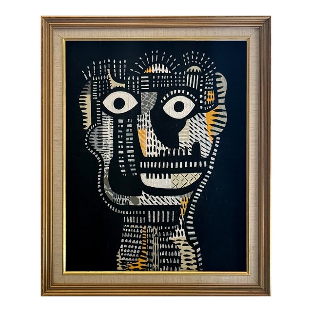 Original Contemporary Patchwork Style Framed Painting For Sale