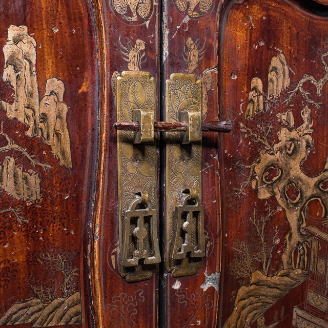 Antique Campaign Cabinet on Stand, Oriental, Chinoiserie, Cupboard, Victorian For Sale - Image 10 of 12