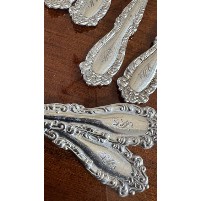 Antique Holmes & Edwards Silverplate Spoons,,Nassau/Fleur-De-Lis Pattern, Mono S Ornate 11 Pcs For Sale In San Diego - Image 6 of 15