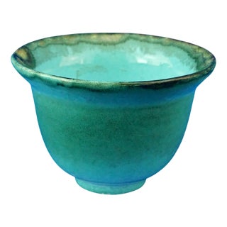Turquoise Ceramic Bowl Vase by Pietro Melandri for Exfornace Calzi, Italy, 1920s For Sale