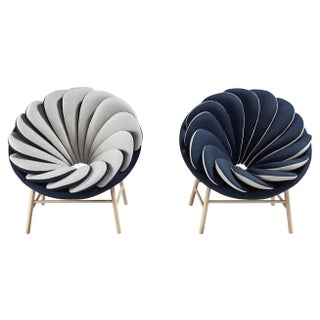 Set of Quetzal Armchairs in Gray and Blue by Pepe Albargues For Sale