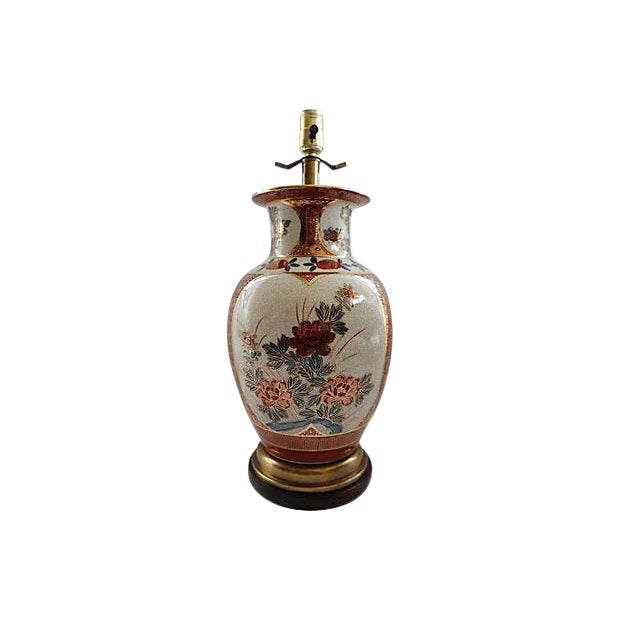 Painted Imari Style Lamp For Sale