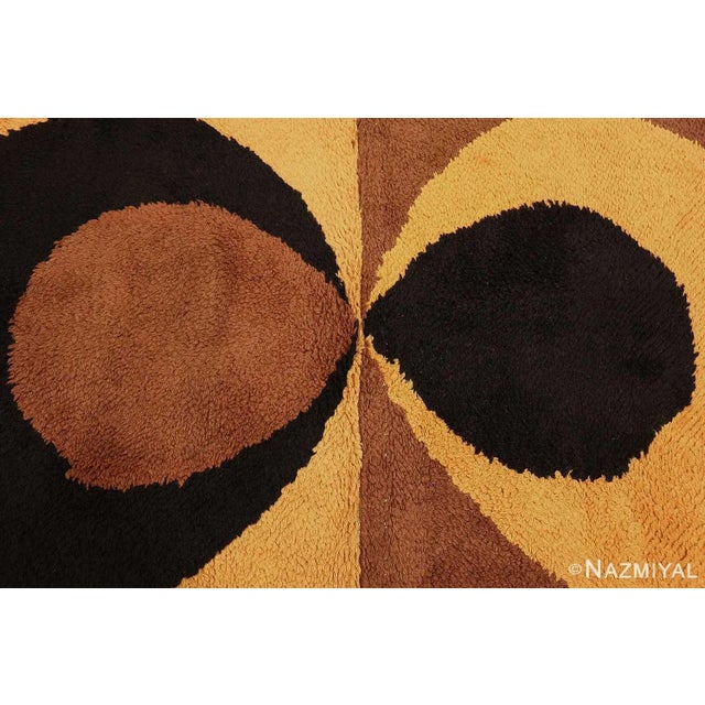Textile Nazmiyal Collection Vintage Swedish Scandinavian Wool Pile Area Rug For Sale - Image 7 of 7