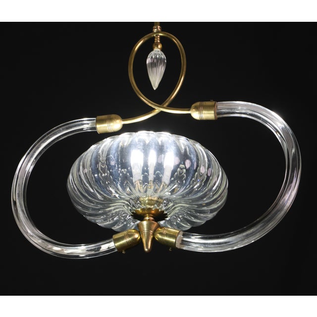 1940s Amazing Art Decò Clear Murano Glass Chandelier by Seguso For Sale - Image 13 of 13