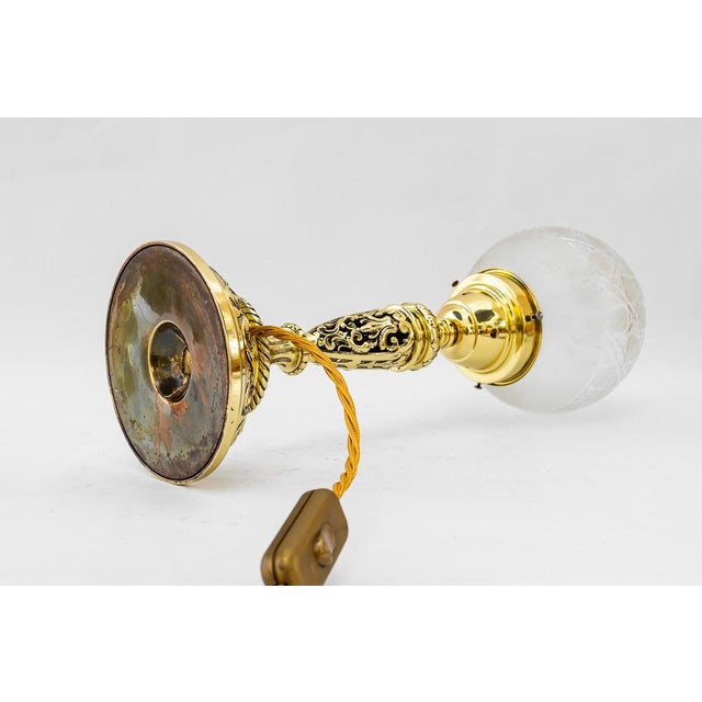 Historistic Table Lamp with Original Cut Glass Shade, Vienna, 1890s For Sale - Image 16 of 17