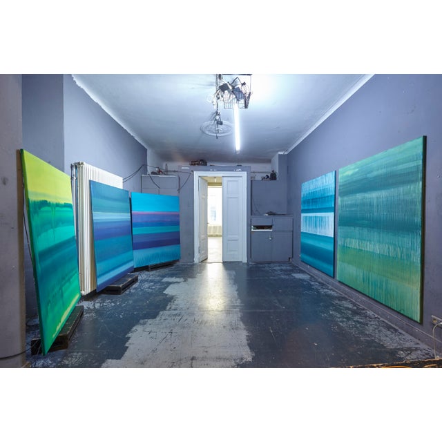 "Lemon Spring" Large Abstract Acrylic Painting by Simon Findlay For Sale - Image 12 of 12