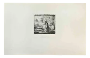 Jean-Francois Raffaelli, La Mort du Chat Murr, Etching, 1875
