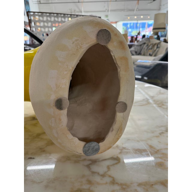 Yellow Fabulous Large Abstract Stoneware Pottery For Sale - Image 8 of 18