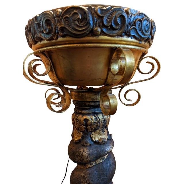 Vintage Rain Oil Lamp With Greek Goddess and Pedestal Chairish