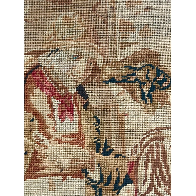 Add a layer of museum-quality textile history to your space with this large-scale antique European micro-petit point...