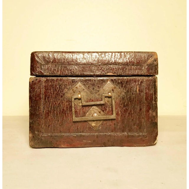Antique Chinese Leather Box, Circa mid of 19th Century For Sale - Image 4 of 11