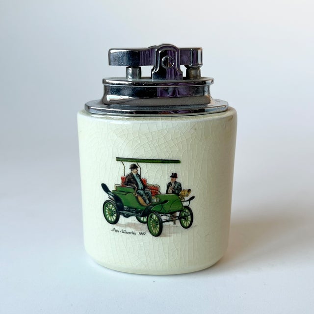 Mid-Century Modern Vintage Table Lighter with Veteran Car Motif from Rolstar For Sale - Image 3 of 18