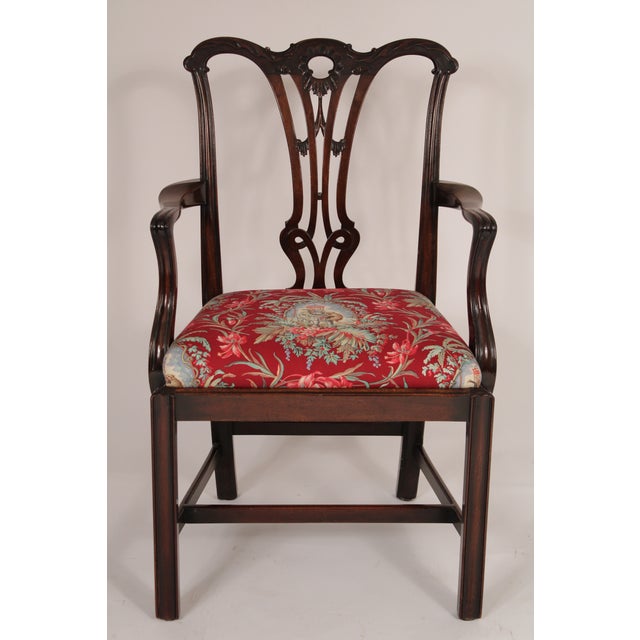 1920s Set of 8 Chippendale Style Mahogany Dining Room Chairs For Sale - Image 5 of 12