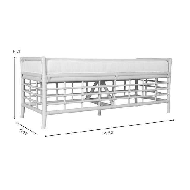 Modern Luna Bench - Regatta Blue For Sale - Image 3 of 7