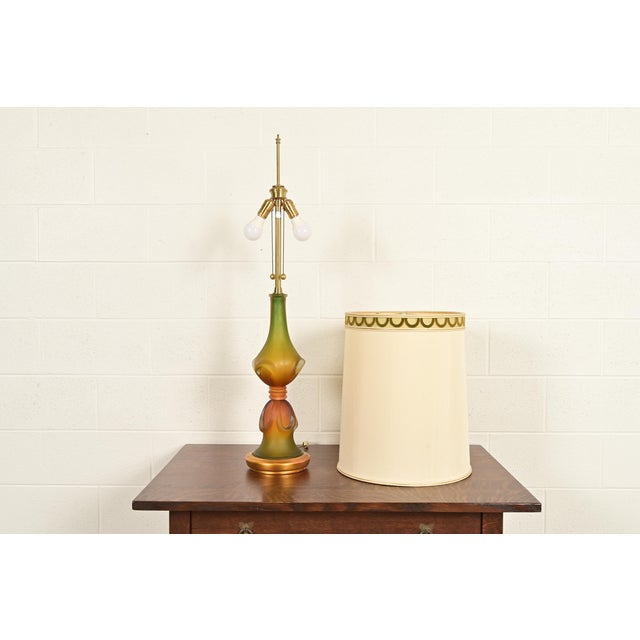 1950s Marbro Mid-Century Modern Seguso Murano Glass Italian Lamp For Sale - Image 9 of 16