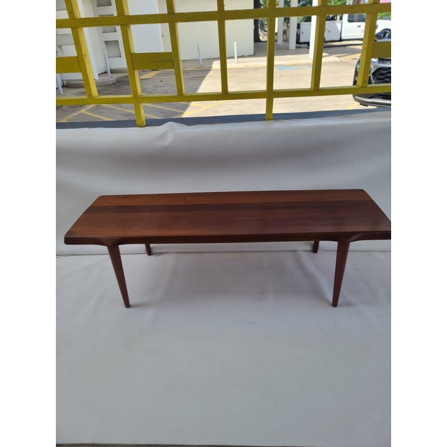 Danish Teak Live Edge Solid Teak Coffee Table For Sale In San Antonio - Image 6 of 14