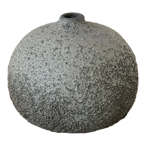 Heather Rosenman Grey Ceramic Low Volcanic Bud Vase