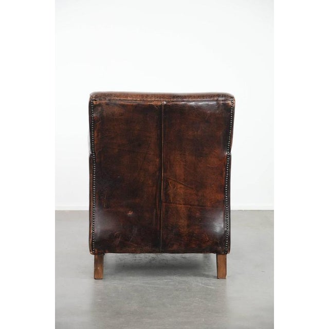Vintage Brown Sheepskin Armchair For Sale - Image 4 of 14