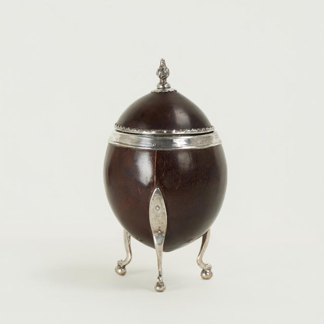 Antique Anglo Indian Coconut Shell Box on Legs For Sale In West Palm - Image 6 of 12