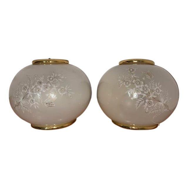 Glass Wall Lights, 1970s, Set of 2 For Sale