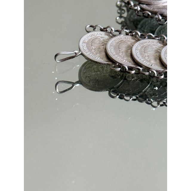 Vintage Mid Century Dutch 1941 10 Cent Coin Style Bracelet For Sale - Image 14 of 16