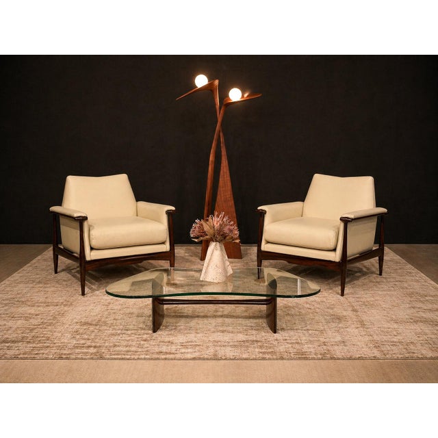Joaquim Tenreiro Rosewood & Crystal Coffee Table — Organic Form, Brazil, 1960s For Sale - Image 11 of 18