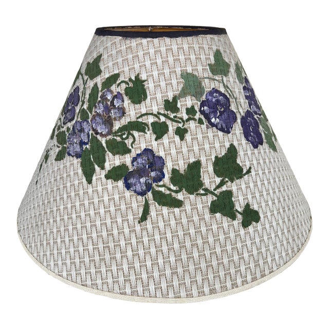 Vintage Purple Floral Lamp Shade For Sale
